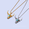 Fashion Retro Bull Head Gold-plaqué Silver Jewelry Pendant Bijoux de bijoux en acier inoxydable Collier Concure